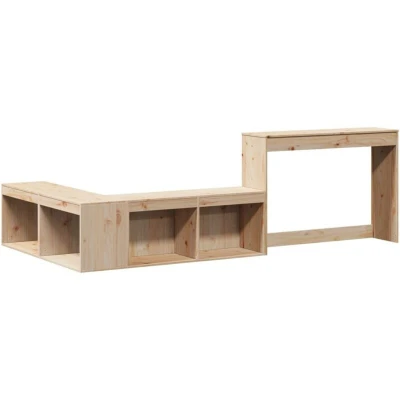 Image of vidaXL Bedside Cabinet with Desk 222x107x75 cm Solid Wood Pine