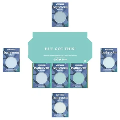 Image of Rust Oleum Bathroom Wall Paint in Matt Finish Soft Blues Tester Box