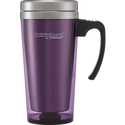 Image of THERMO THERMOcafè Translucent Travel Mug, Plastic, Violet Translucent, 420 ml, 1 Unit (Pack of 1)