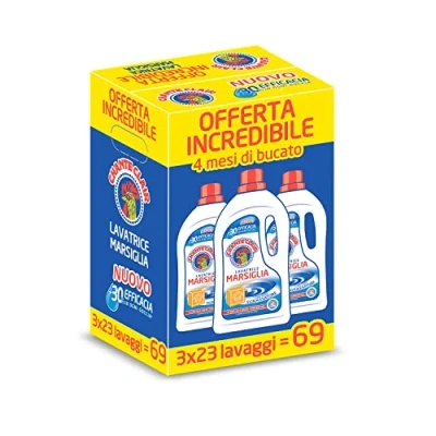 Image of Chanteclair Marseille Perfume Washing Machine, Concentrated Formula with True Degreaser 3 Bottles of 1150