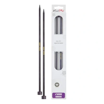 Image of KnitPro J’Adore Cubics Knitting Needles 35cm x 6mm Single Ended Pins, Purple