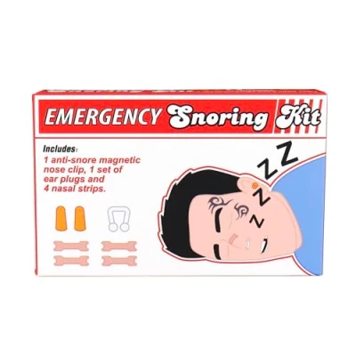 Image of Gift Republic Emergency Snoring Kit Funny Stocking Filler for Snorer 4 Nasal Strips Earplugs &amp; Nose Clip
