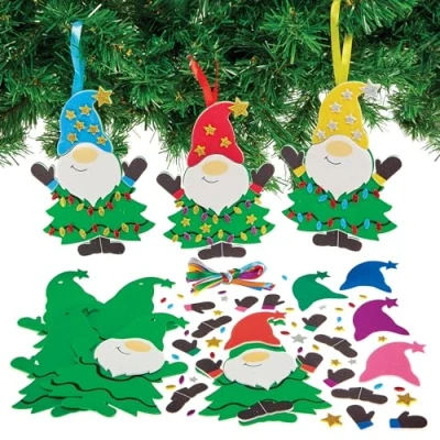 Image of Baker Ross FX858 Christmas Tree Gonk Mix and Match Decoration Kits Pack of 8, Arts Crafts for Kids