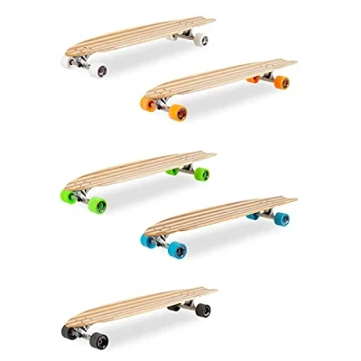 Image of &#039;The Deacon&#039; 40in Cruiser Bamboo Series Premium Longboard Skateboard (Orange wheels)