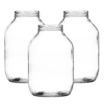 Image of Set of 48x Traditional Large Half Gallon Pickle Jar 2372ml Jars Including Gold Twist Off Caps Glass Preserve &amp; Chutney J&amp;B
