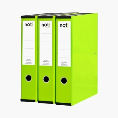 Image of Box File Laminated Foolscap, Lockspring, Ring Pull &amp; Catch, 75mm Spine, Green (Box of 3)