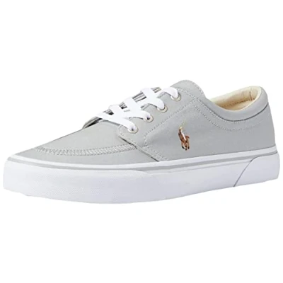 Image of POLO RALPH LAUREN Faxon X Low Top Canvas Sneaker, Soft Grey, 8.5 UK