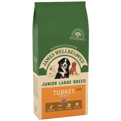 Image of James Wellbeloved Junior Large Breed Turkey &amp; Rice 15kg