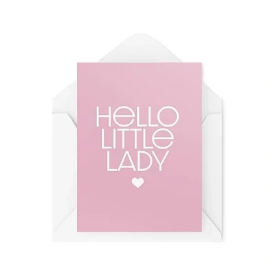 Image of New Baby Cards Hello Little Lady Pregnancy Welcome to the World Card Girl Congratulations Mum and Dad CBH1818