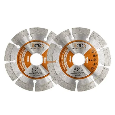 Image of Power Saw Segmented Diamond Blades,BGTEC 2pcs 115mm General Purpose Dry or Wet Cutting Disc for Concrete Stone Brick Masonry