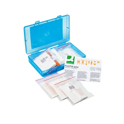 Image of Q Connect Reclosable Plaster Box Assorted Plasters (Pack of 100)
