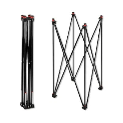 Image of Uber Games Collapsible &amp; Fully Adjustable Tall Carrom stand Compact aluminium (41cm x 41cm 98cm when unfolded). Suitable for any Board