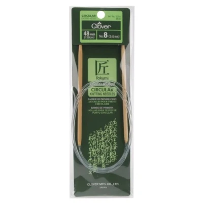 Image of Clover Takumi Bamboo Circular Knitting Needles 48 inch, Size 8/5 mm