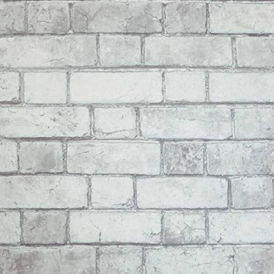Image of Arthouse Brick Wallpaper White &amp; Neutral Soft Tone Effect for Living Spaces Feature Walls Hard Wearing Blown Vinyl 53cm(W) x 10.05m (L) Full Roll 886501