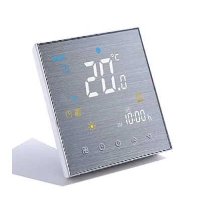 Image of Qiumi Smart WiFi thermostat temperature controller for floor heating electric work with Amazon Alexa Google Home IFTTT 16A, Innovation Brushed panel(Adjustable brightness)