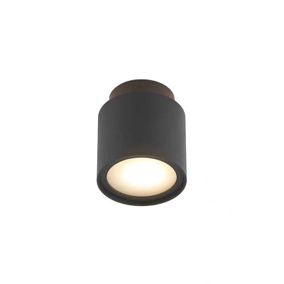 Image of Arcchio Walisa ceiling lamp, Ø 10 cm, black, aluminium, diffuser