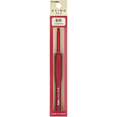 Image of Tulip Needle Company Crochet Hook Size 8, Metal, Red, 5 mm