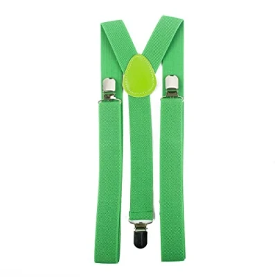 Image of Hat To Socks Mens Womens Adjustable Braces Suspenders with Strong Metal Clips (Lime)