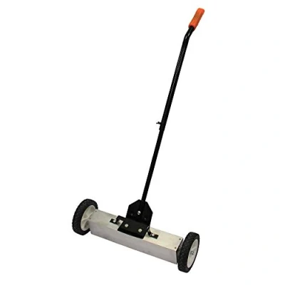 Image of Magnetic Sweeper Sweeps Ferrous Objects, Nails, Screws Quickly with Switchable Release for Easy Clean 22&quot; Wide