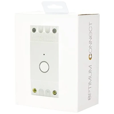 Image of Optimum OP DRWF01 Wi Fi Enabled Din Rail Time Switch 20 on/off Programs Volt Free 230 V, White