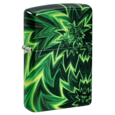 Image of Zippo Lighter, Metal, Reg Glow in The Dark Green Matte