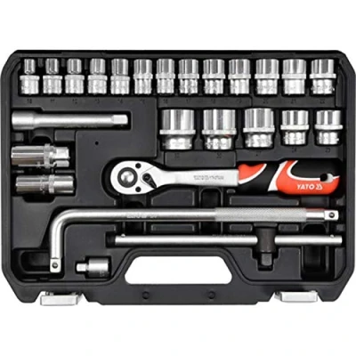 Image of Yato Professional 1/2 Inch Socket Set 25 Pcs As Drive System (38741)