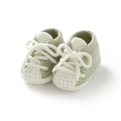 Image of DovFanny Baby Booties Newborn First Shoes Cozy Warm Knit Soft for Toddler Infant Boy Girl (light green, Infant, 0 Months, Age Range, UK Footwear Size System, 3 Medium)