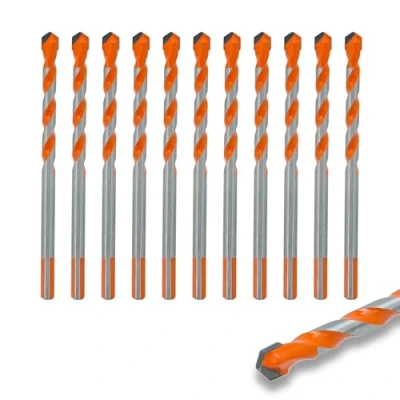 Image of Masonry Drill Bit Set for Metal Steel Porcelain Ceramic Tile Concrete Brick Plastic Wood, Multi Material 6mm Bits Set, Tungsten Carbide Tipped, with Durable Storage (6mm x 10PCS)