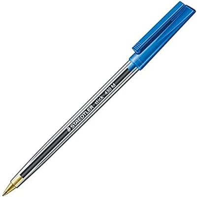 Image of Staedtler Stick Ballpoint Pen Medium Tip Tamper Proof Ink (Pack of 50 Blue