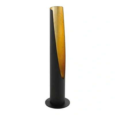 Image of Eglo Table Lamp Barbotto, 1 Bulb Light, Steel Rod Lamp, Colour: Black, Gold, Socket: GU10, incl. Switch.