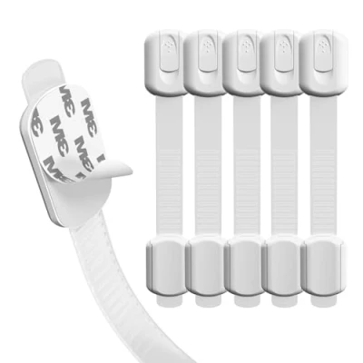 Image of Heart of Tafiti Child Safety Cupboard Locks, Adjustable, Multifunction Baby Proof Drawer 3M Adhesive Tapes Included, Easy to Use, No Tools Needed