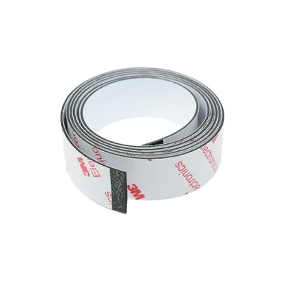 Image of Magnet Expert® 19mm wide x 1.3mm thick Gloss White Ferrous Strip with Self Adhesive ( 5m Length )