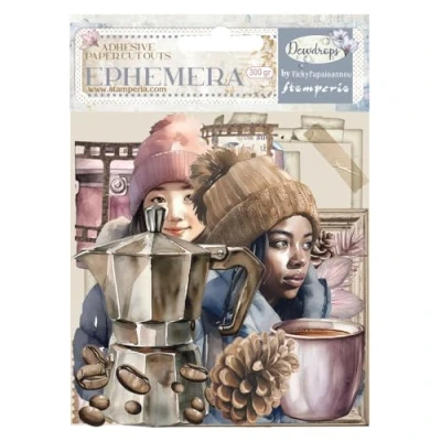 Image of Stamperia Ephemera for Scrapbooking, Albums, Card Making, Bullet Journalling and More, Adhesive Paper Cut Outs, Easy to Apply, Perfect Hobbies, Crafts, Gifting (Dewdrops)