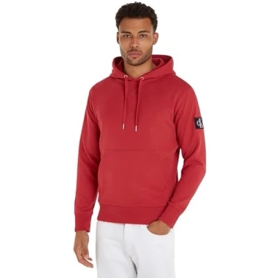 Image of Calvin Klein Jeans Men&#039;s Badge Hoodie J30j323430 Hoodies, Garnet, XXS