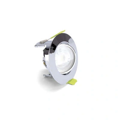 Image of Evofire Tiltable Fire Rated 70mm GU10 Downlight IP20 Polished Chrome Integral LED