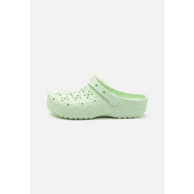 Image of Crocs Classic Floral CUT OUT Unisex Clogs, Size: M8/W9, Jade tint Synthetics