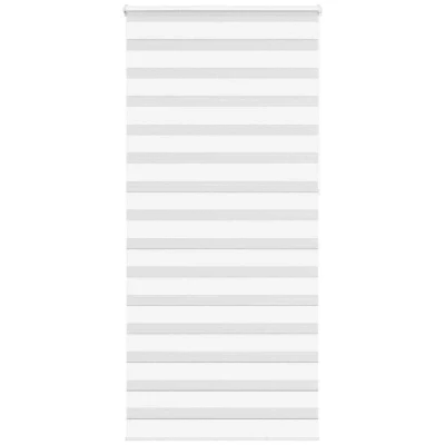 Image of vidaXL Zebra Blind White 100x230 cm Fabric Width 95.9 Polyester