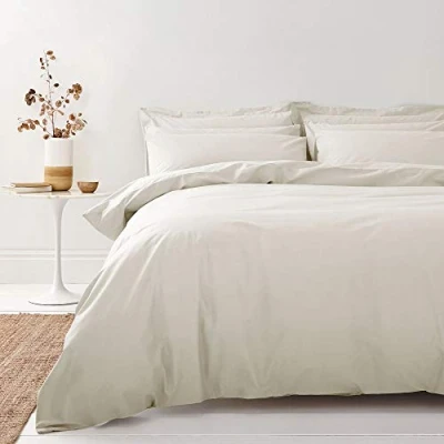 Image of Bianca 200 Thread Count Organic Cotton Super King Duvet Set Natural