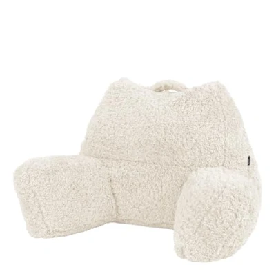 Image of icon Teddy Bear Cuddle Cushion, Natural, Extra Large Fluffy Sherpa Fleece Bean Filled Back Support Reading Pillow for Bed