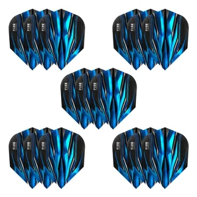 Image of Harrows Fire Dart Flights 5 x sets Darts (15 Total) I 100 Micron Premium Extra Strong Made in UK Professional Accessories Blue
