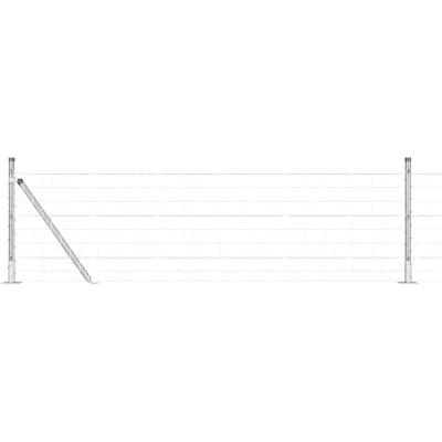 Image of vidaXL Euro Fence with 7 Flanged Posts 0.6x10 m Galvanised Steel