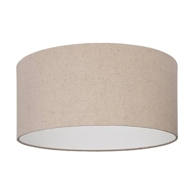 Image of Eglo Ceiling lamp Feniglia, Round lamp, Living Room Made of Linen in Natural Colours and Metal Black, Surface Mounted for Bedroom, E27 Socket, Ø 47.5 cm