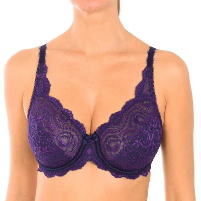 Image of Playtex Womenss non padded lace underwire bra 05832 for natural bust support Blue Size 38B
