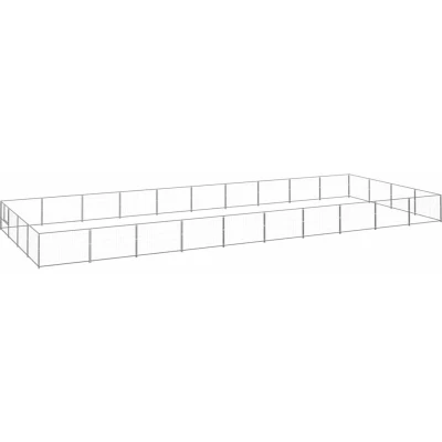 Image of vidaXL Dog Kennel Silver 40 m² Steel