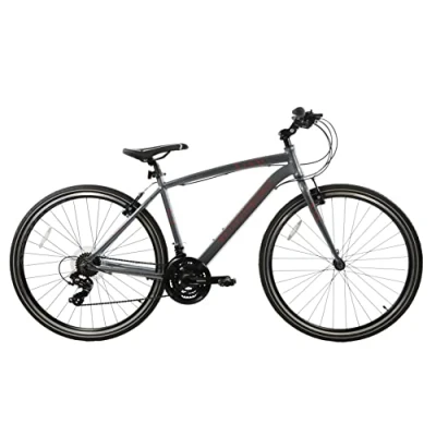 Image of Ammaco Pathway X1 700c Hybrid Trekking Sports Commuter Urban Mens Bike 17&quot; Frame Lightweight Grey 21 Speed