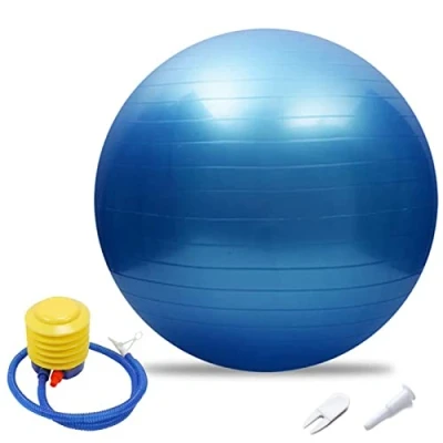 Image of Exercise Ball Yoga Pilates Ball, 45 95cm Balance, Stability, Training Physical Therapy Birthing for Yoga, Anti Burst Gym Gym, Home Gift Air Pump (Blue,95cm/37.40in)