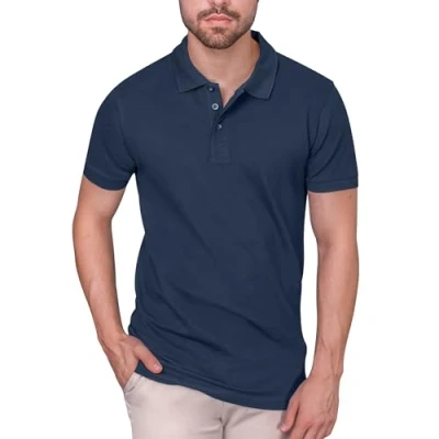 Image of HRM Men&#039;s Heavy Stretch M Polo Shirt, Blue (Navy 04 Navy),