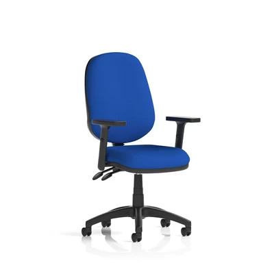 Image of Eclipse Plus II Lever Task Operator Chair Bespoke with Height Adjustable Arms In Stevia Blue