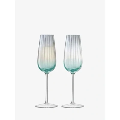 Image of LSA International Dusk Champagne Flute 250 ml Green/Grey Set of 2 Mouthblown and Handmade Glass DU05