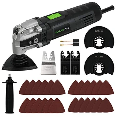 Image of GALAX PRO Oscillating Tool, 400W Multifunction Tool,6 Variable Speed Vibration Angle 4 Degrees,Quick Change System with 30 PCS Accessories for Cutting, Sanding and Grinding